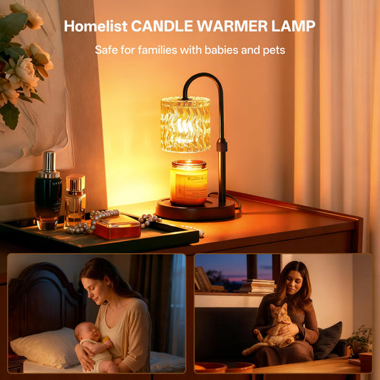 Homelist Candle Warmer Lamp, 2026 New Years Decorations, Adjustable Height Candle Warmer with Timer, Gifts for Women, Mother's Day for Mom Dimmable Candle Lights for Bedroom, Tea Room, Rest Room 🍁 All In One Marketplace Canada