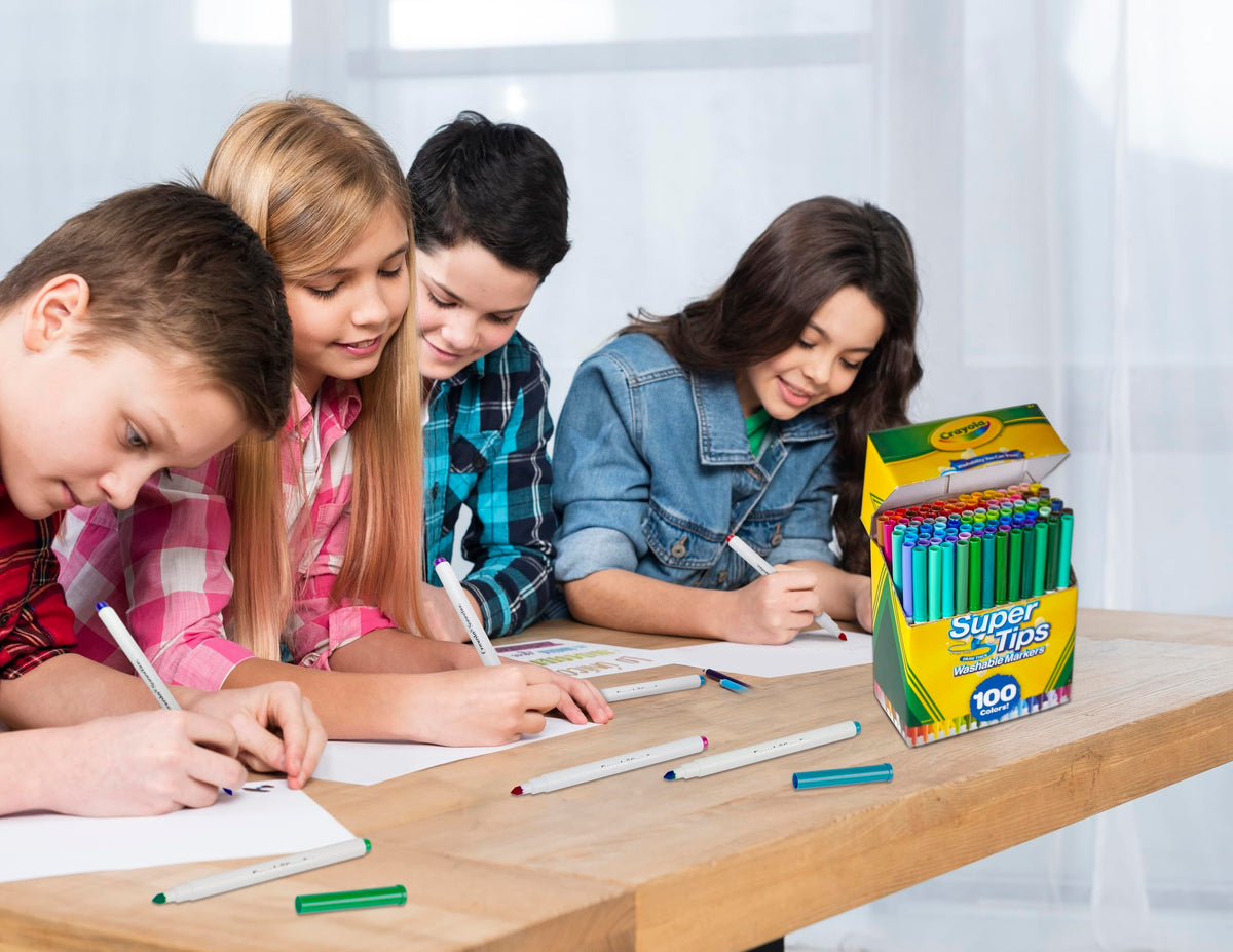 Crayola Super Tips Washable Markers, 100 Count, Bulk, Great for Kids 🍁 All In One Marketplace Canada