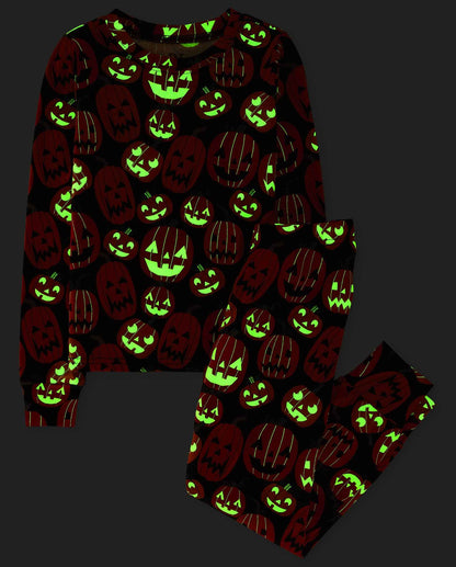 The Children's Place Kids' Family Matching, Halloween Pajama Sets, Cotton, Pumpkin Allover, 7