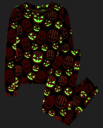 The Children's Place Kids' Family Matching, Halloween Pajama Sets, Cotton, Pumpkin Allover, 2T