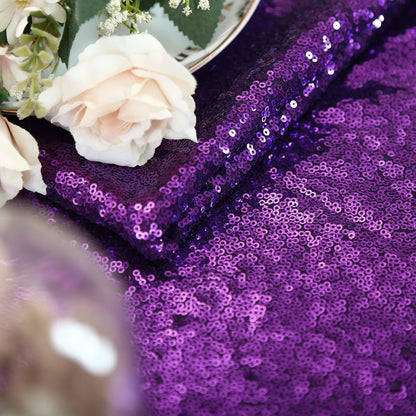 Purple Sequin Tablecloth Sparkly Mermaid Tablecloth Halloween Glitter Table Overlay Bridal Shower Decorations Christmas Rectangular Tablecloths 50x80 Inch