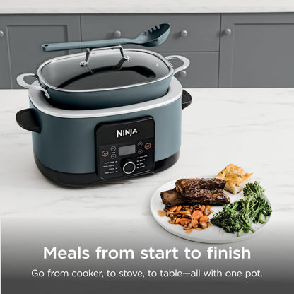 Ninja MC1001C Foodi PossibleCooker PRO 8.5 Quart Multi-Cooker, with 8-in-1 Slow Cooker,Dutch Oven,Steamer &More,Glass Lid & Integrated Spoon,Nonstick,Oven Safe Pot to 500°F,Sea Salt Gray,Sea Salt Grey 🍁 All In One Marketplace Canada