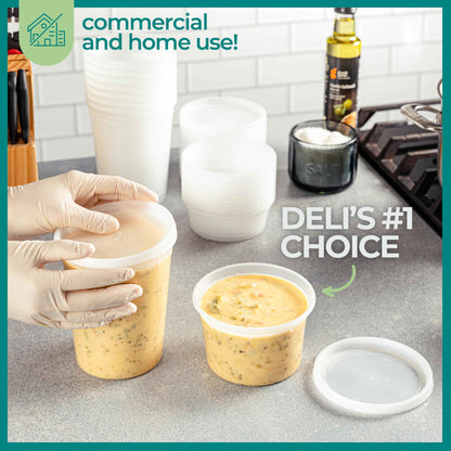 Deli Food Containers with Lids - (16 Sets) 8-32 Oz Quart Size & 8-16 Oz Pint Size Airtight Food Storage Takeout Meal Prep Containers, BPA-Free, Dishwasher, Microwave Safe 🍁 All In One Marketplace Canada