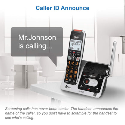 AT&T BL102-3 DECT 6.0 3-Handset Cordless Phone for Home with Answering Machine, Call Blocking, Caller ID Announcer, Audio Assist, Intercom, and Unsurpassed Range, Silver/Black 🍁 All In One Marketplace Canada