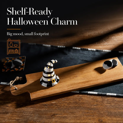 Mud Pie Halloween LED Light Up Sitter, Witch Hat