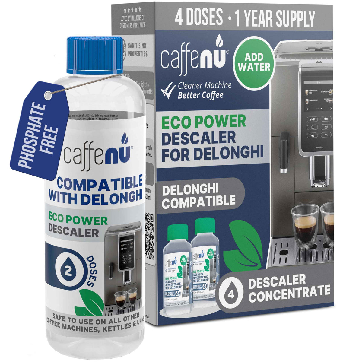 Delonghi Compatible Descaling Solution. 2 Bottles of Descaler Solution. Descaling Kit Removes Limescale For Hotter Coffee. 4 Uses Descaler For Delonghi Coffee Machines. 🍁 All In One Marketplace Canada