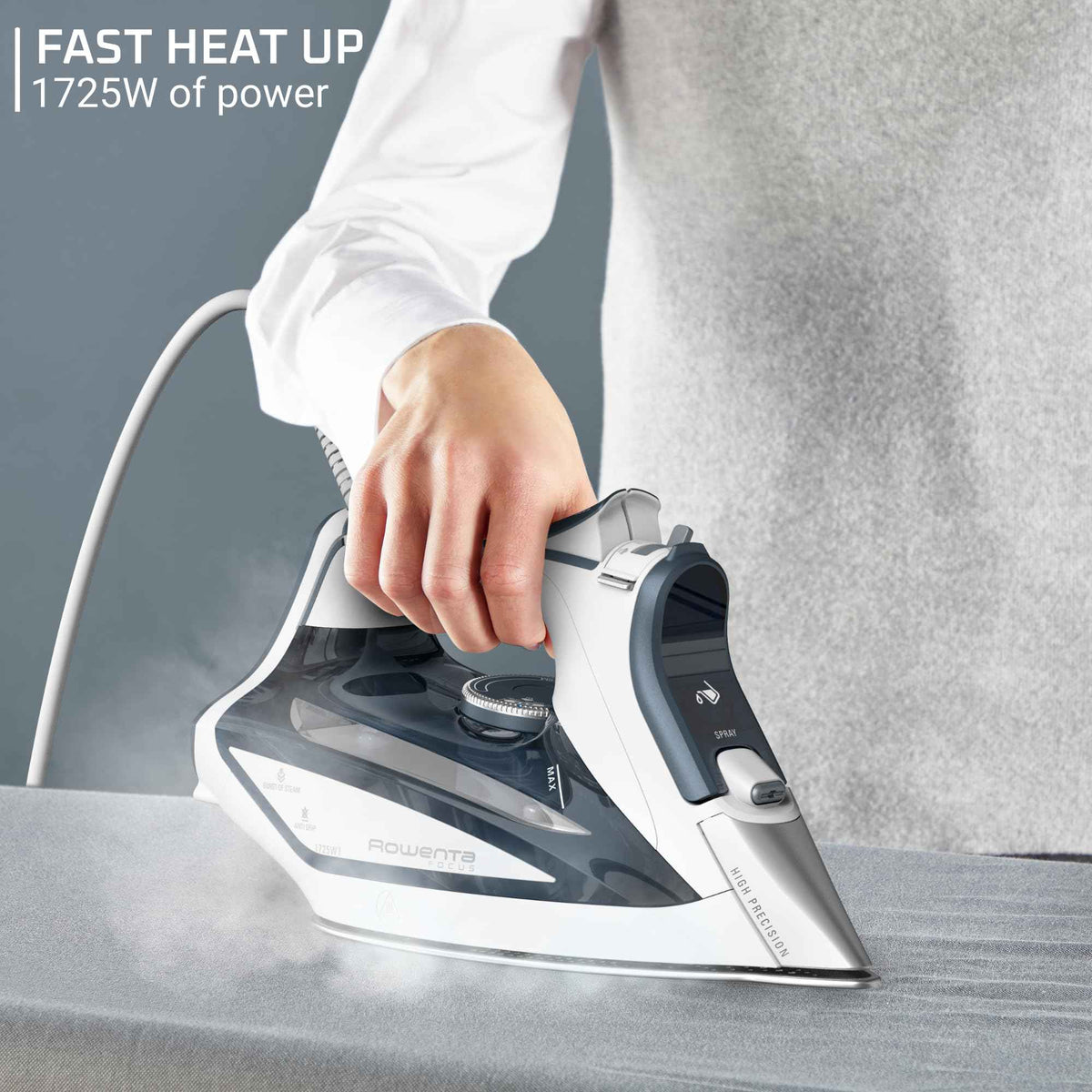 Rowenta Focus Excel Steam Iron for Clothes, Anti-Drip Protection, Iron Steamer for Clothes, 1725 Watts, DW5280, Grey 🍁 All In One Marketplace Canada