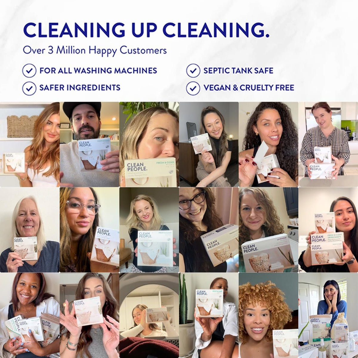 Clean People Laundry Detergent Sheets - Recyclable Packaging, Hypoallergenic, Stain Fighting - Ultra Concentrated, Laundry Soap - Fresh Scent, 96 Pack 🍁 All In One Marketplace Canada