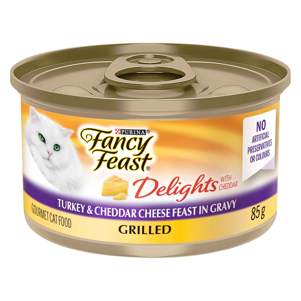 Fancy Feast Delights with Cheddar Wet Cat Food, Grilled Turkey & Cheddar Cheese Feast - 85 g Can (24 Pack) 🍁 All In One Marketplace Canada