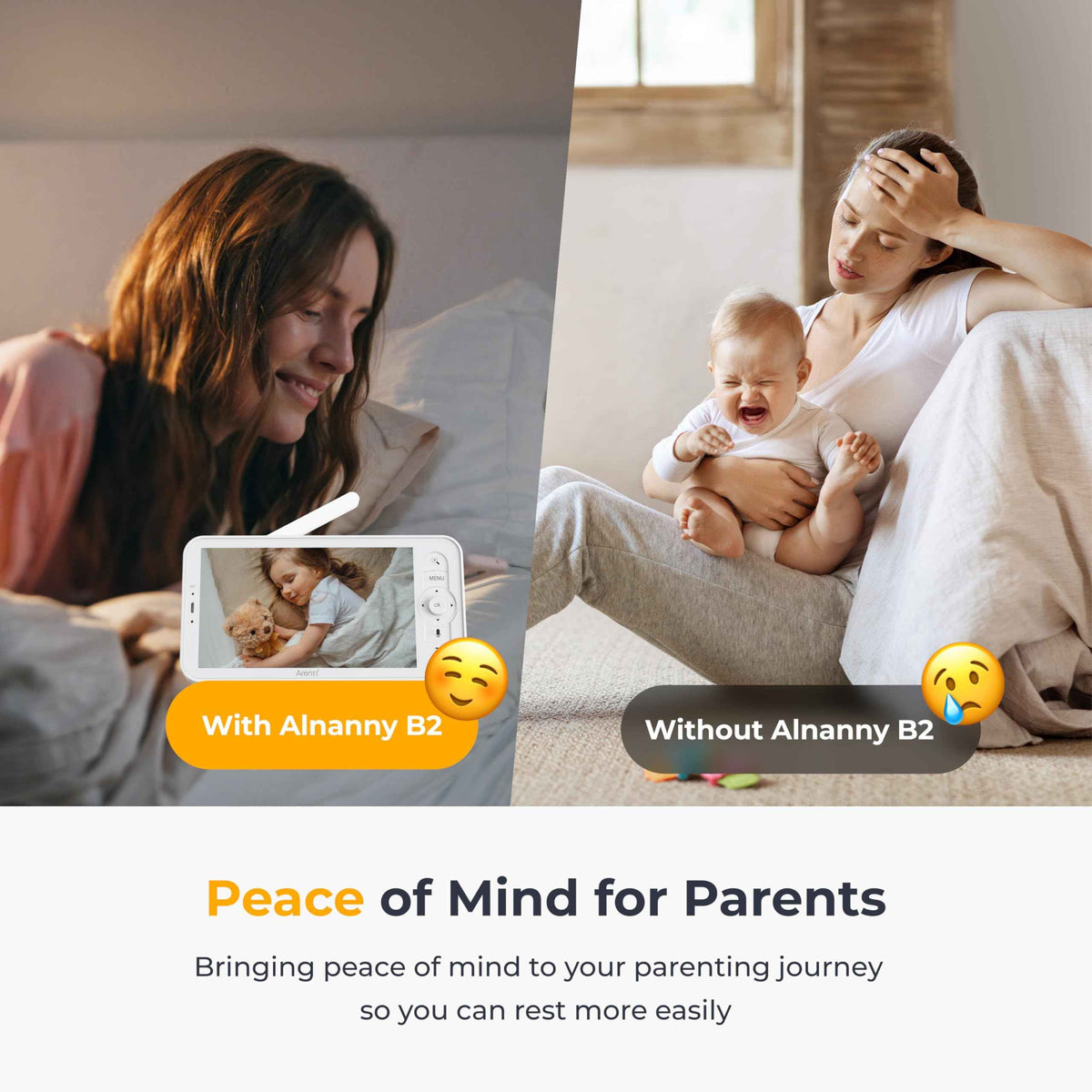 Arenti Baby Monitor 2 Cameras, Smart WiFi 6 Baby Cameras with 5-Inch Upgraded Wireless Display, 360° View, Auto-Night Vision, Temperature Sensor, Sound & Motion Detection, 2 Way Audio, VOX Mode (B2) 🍁 All In One Marketplace Canada
