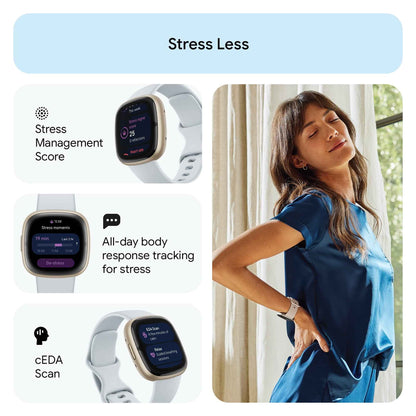 Google Fitbit Sense 2 - Health & Fitness Smartwatch - Blue Mist/Pale Gold 🍁 All In One Marketplace Canada