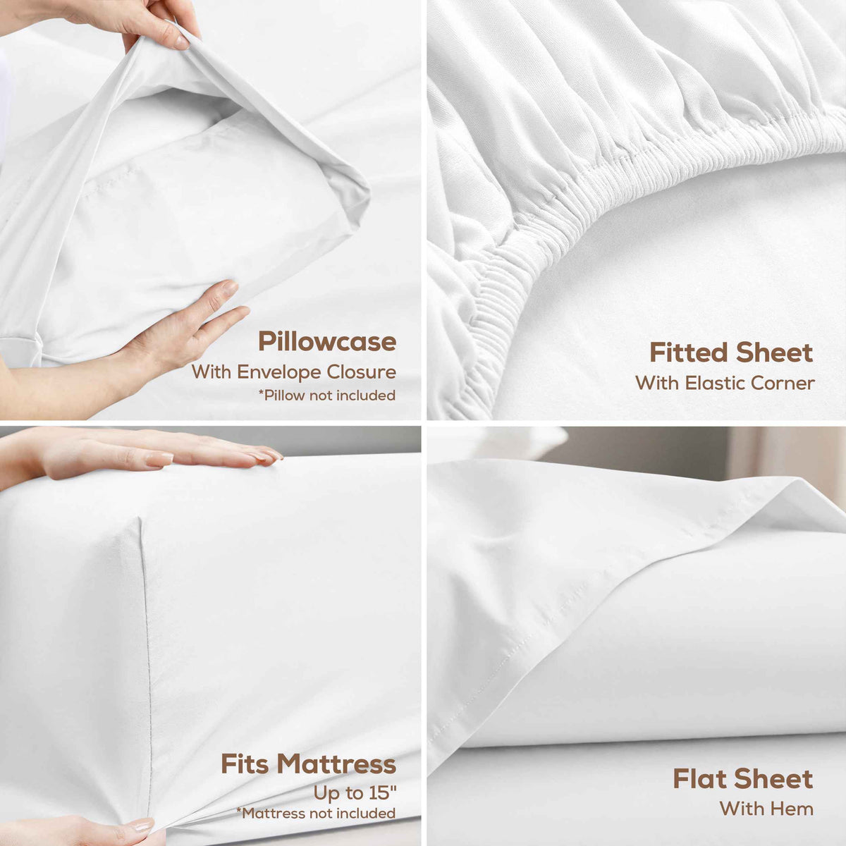 Utopia Bedding Twin/Single Bed Sheets - 3 Piece Twin Size Cooling Sheet Set - Hotel Luxury Soft Breathable Microfiber, Oeko-TEX, Deep Pocket Easy Fit & Care, Fade & Wrinkle Resistant, White 🍁 All In One Marketplace Canada