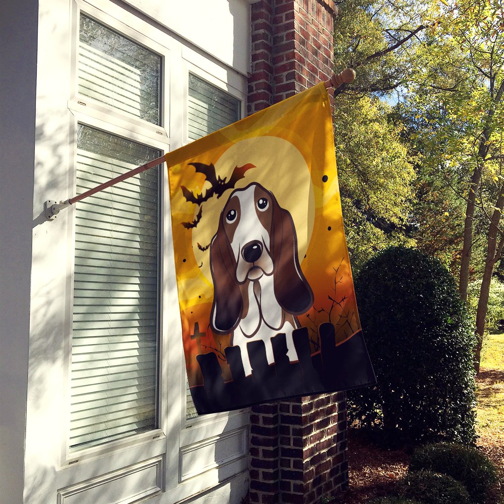 Caroline's Treasures BB1801CHF Halloween Basset Hound Canvas House Size Flag, Multicolor, Large