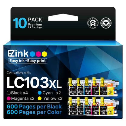 10 Pack E-Z Ink (Compatible Ink Cartridge Replacement for LC103XL Ink Cartridges LC103 XL LC103BK LC101 LC 103 to Use with MFC-J870DW MFC-J470DW MFC-J6920DW MFC-J6520DW MFC-J450DW 🍁 All In One Marketplace Canada