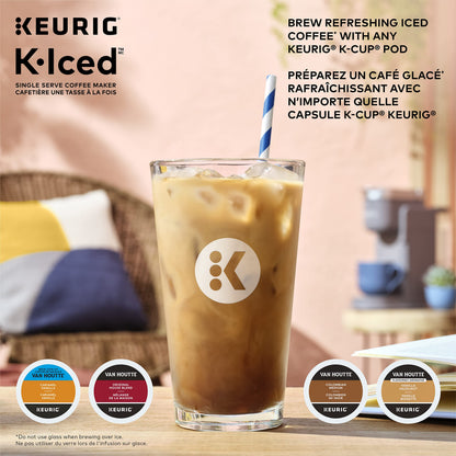 Keurig K-Iced Single Serve K-Cup Pod Coffee Maker, Featuring Simple Push Blue Button Brew Over Ice, Grey 🍁 All In One Marketplace Canada