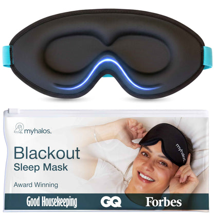 MyHalos® Sleep Mask – 3D Blackout Eye Mask for Women & Men, Side Sleepers, Zero Pressure Memory Foam Eyelash Friendly, Breathable,Award-Winning Sleep Aid for Travel (Black, 1 Count (Pack of 1) 🍁 All In One Marketplace Canada