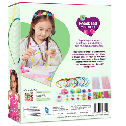 Headband Making Kit for Girls - Make Your Own Fashion Headbands for Kids - DIY Hair Accessories Set - Arts & Crafts Gift for Ages 5-12 Year Old Girl - Little Children's Art & Craft Gifts 🍁 All In One Marketplace Canada