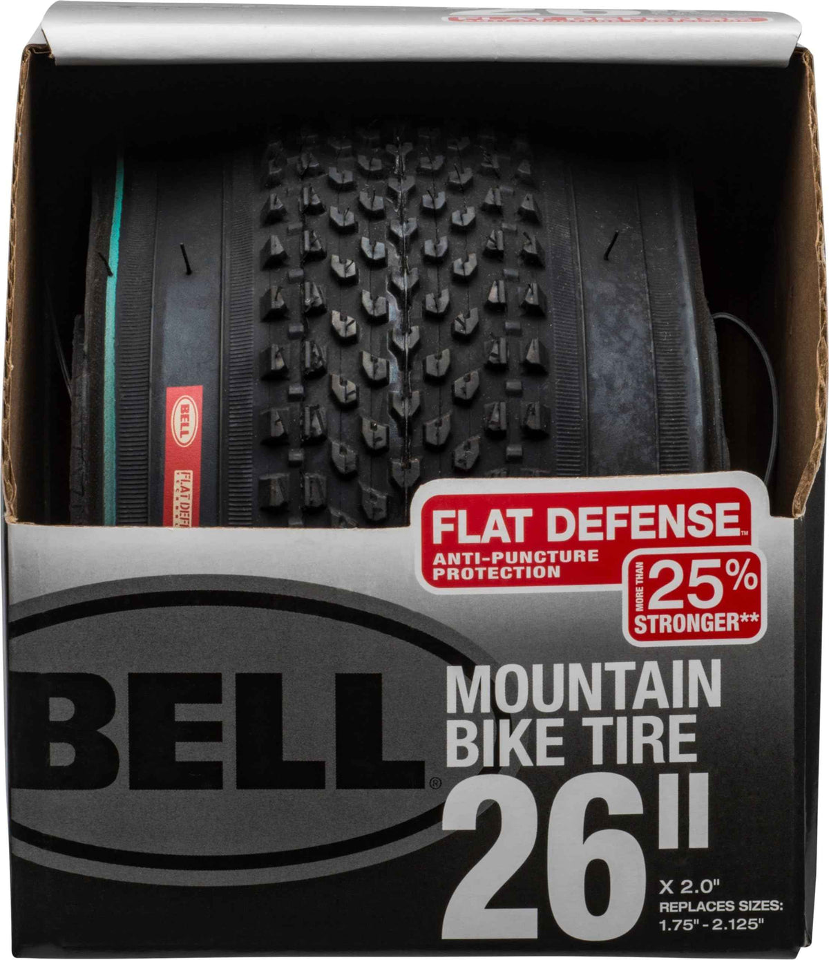 Bell 7091040 Flat Defense Mountain Bike Tire, 26" x 1.75-2.125", Black 🍁 All In One Marketplace Canada