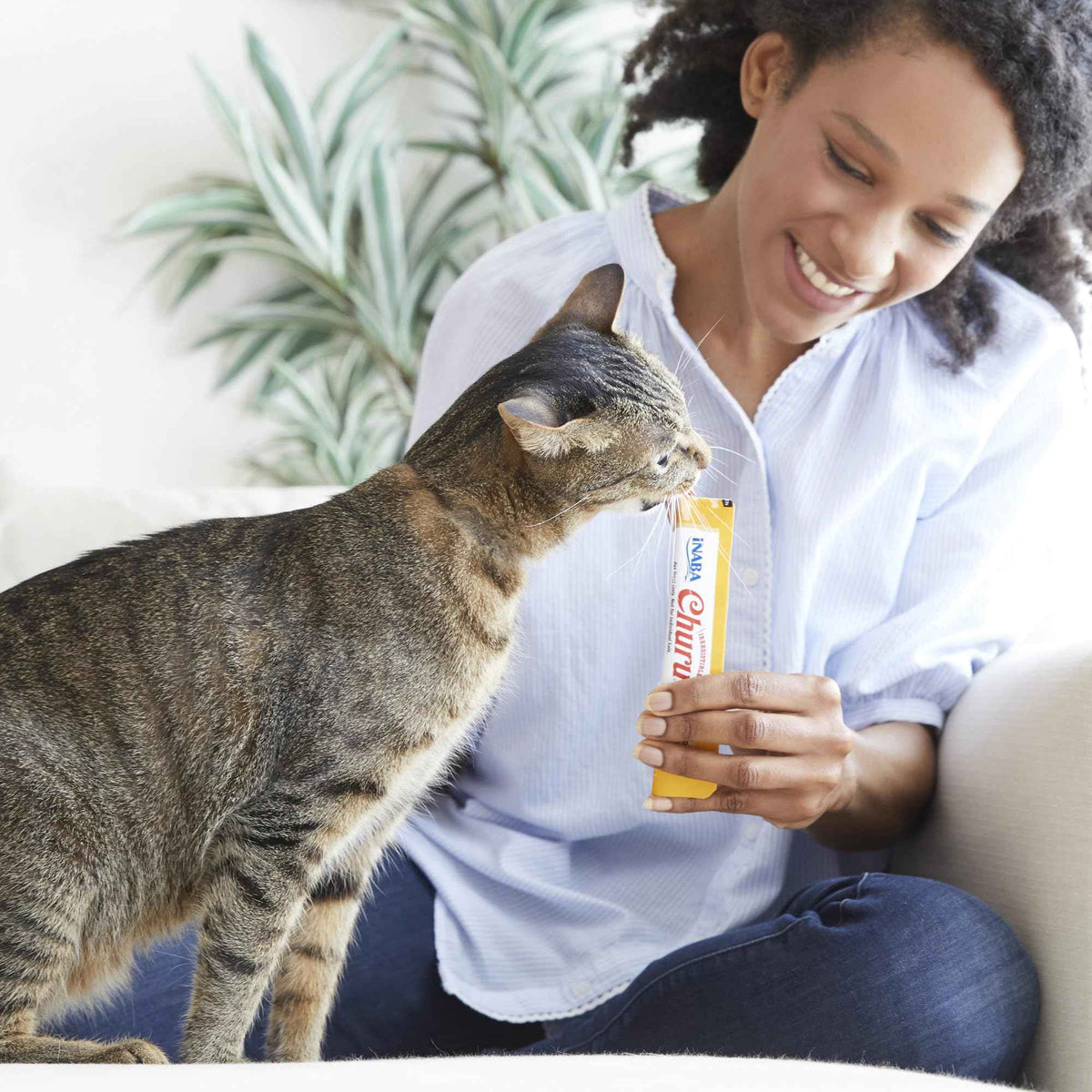 INABA Churu Cat Treats, Lickable, Squeezable Creamy Purée Cat Treat with Green Tea Extract & Taurine, 14 Grams Each Tube, 40 Tubes, Chicken Variety Box 🍁 All In One Marketplace Canada