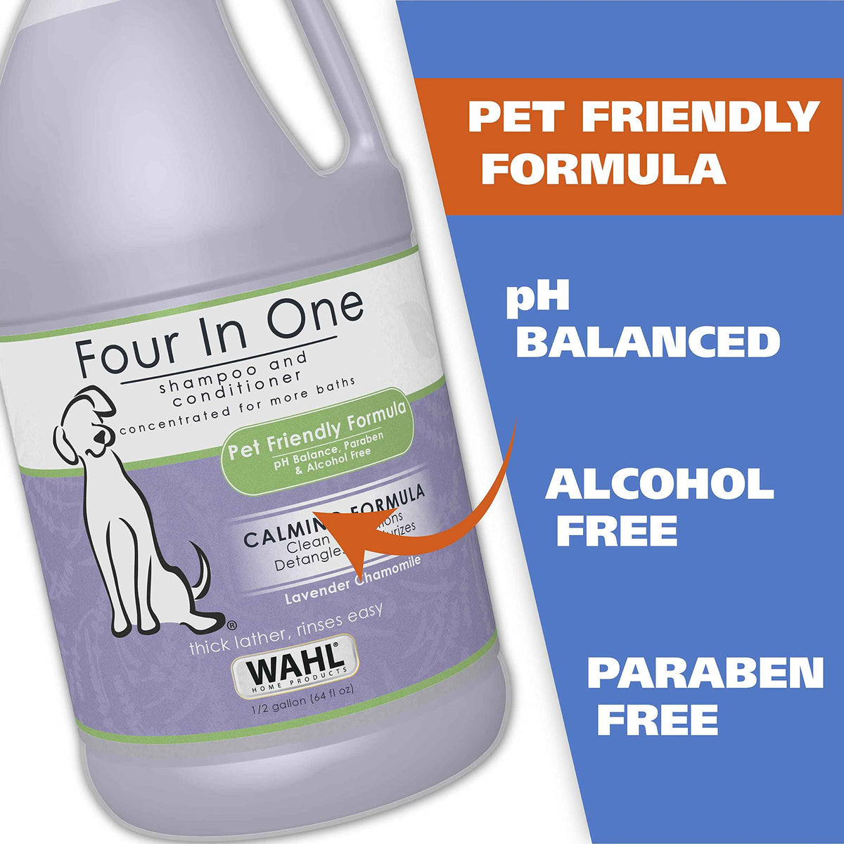 Wahl USA 4-in-1 Calming Pet Shampoo for Dogs with a Lavender Chamomile Scent – Cleans, Conditions, Detangles, & Moisturizes - Pet Friendly Formula – 64 Oz - Model 821000-050 🍁 All In One Marketplace Canada
