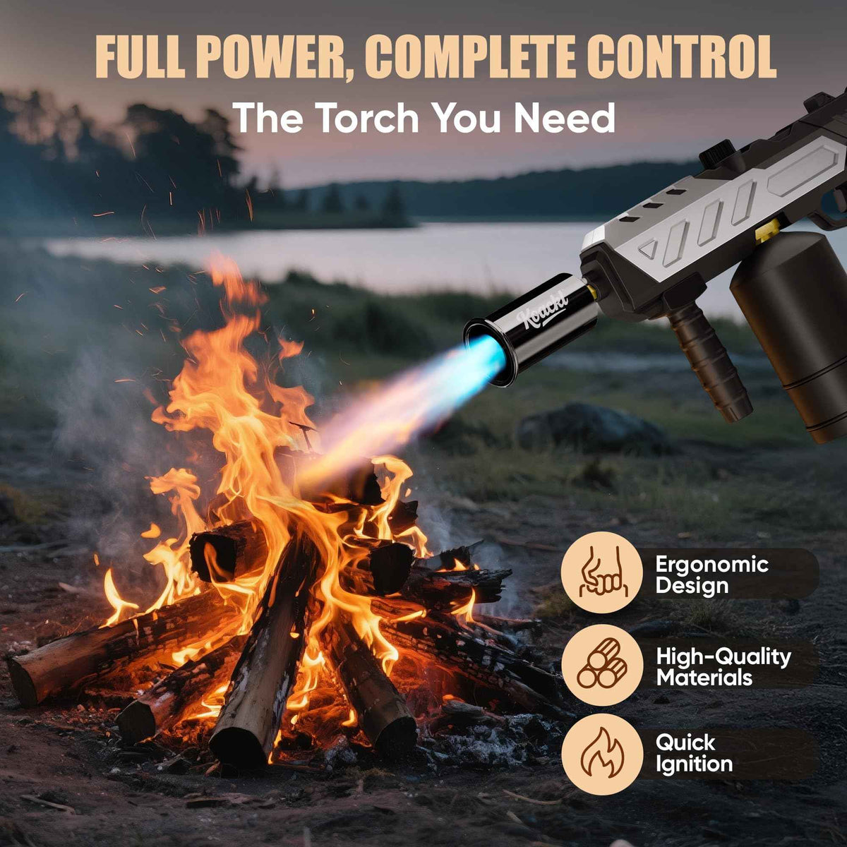 Powerful Propane Torch Gun, Blow Torch with Adjustable Flame, Flamethrower Kitchen Torch Gun Gas Welding Kits for Outdoor BBQ, Searing Steak, Camping & Charcoal Torch Lighter(Tank Not Included) 🍁 All In One Marketplace Canada
