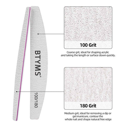 BTYMS 25 Pcs Nail Files 100/180 Grit Double Sided Emery Boards Coarse and Medium Nail File for Acrylic Nails and Natural Nails 🍁 All In One Marketplace Canada