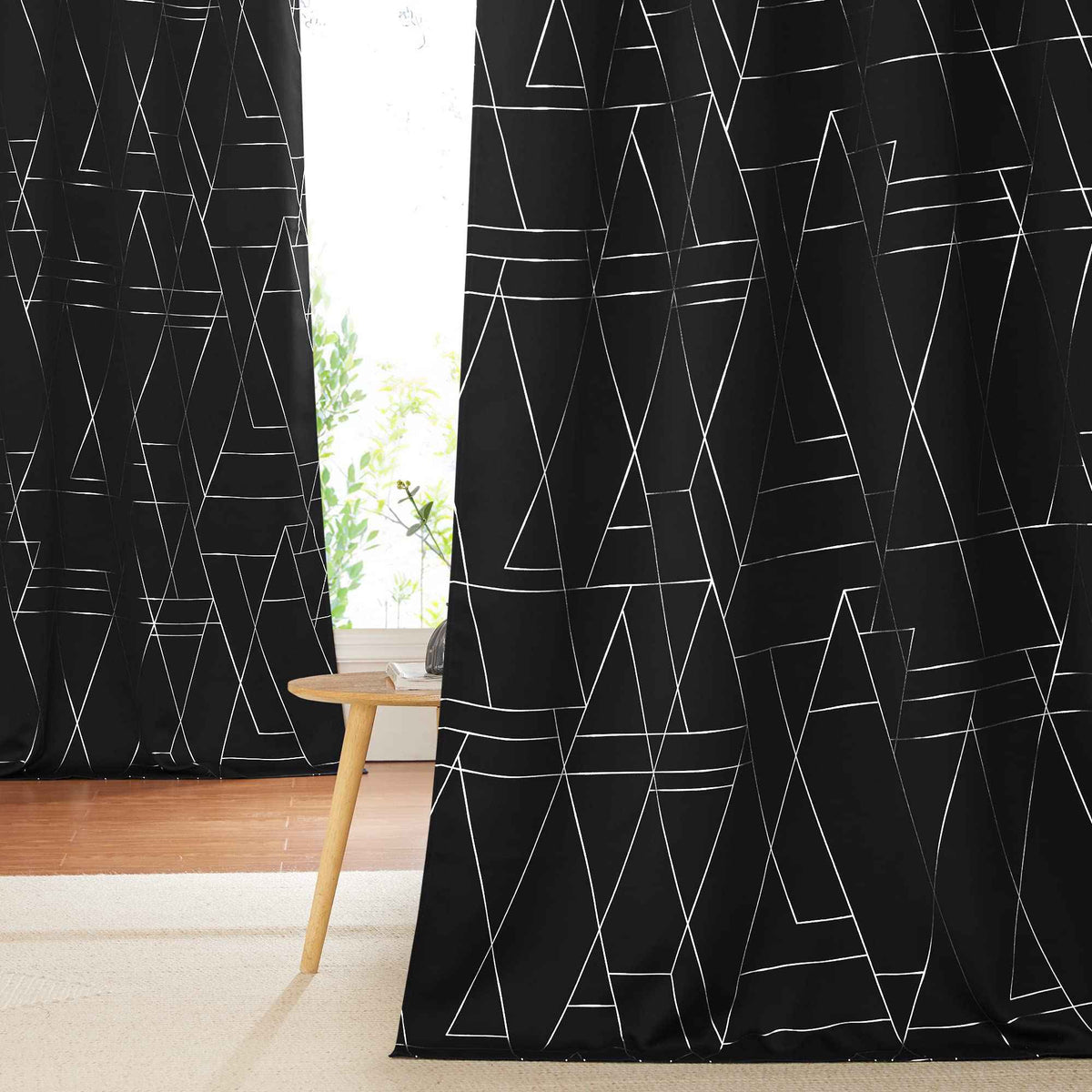 NICETOWN Halloween Blackout Curtains for Living Room - Foil Printed Shiny Stripes Pattern Thermal Insulated Blackout Drapes for Bedroom Kitchen Loft Cafe Window (2 Panels, 52" Wide by 63" Long)