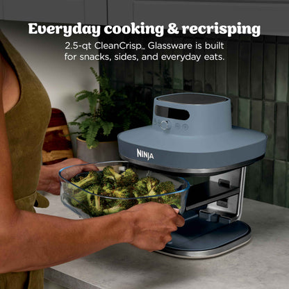 Ninja Crispi Pro 6-in-1 Glass Air Fryer | 6qt & 2.5qt Glass Containers with Storage Lids | Non-Toxic | Meal Prep, Microwave, Freezer & Dishwasher Safe | Air Fry, Bake & More | Cyberspace | AS101CCY 🍁 All In One Marketplace Canada