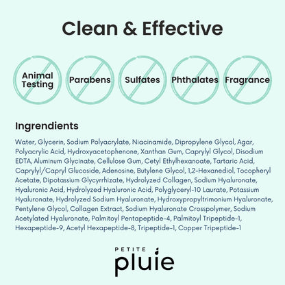 Petite Pluie Overnight Use Advanced Canadian Forehead Smoothing Patches - Premium Hydrogel Non-Sticky Hydration Collagen Face Mask - Superior Adhesion with Extra Large Size for Necklines & Frown Lines Treatment, Made in Korea, 10 Count