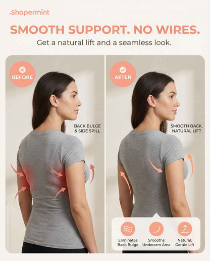 SHAPERMINT Wireless Bras for Women - Full Support Seamless Bralette, Compression Sports Bra, Plus Size Minimizer Bras, Padded Wirefree Bra for Women Black 🍁 All In One Marketplace Canada