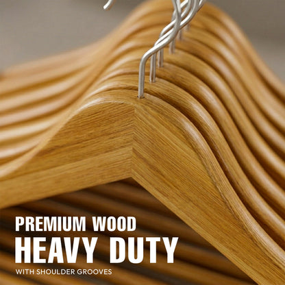 Utopia Home Premium Wooden Hangers 20 Pack - Heavy Duty & Durable Coat Hanger - Wood Hanger with 360-Degree Rotatable Hook - Clothes Hangers with Non-Slip Shoulder Notches For Shirts & Coats (Natural) 🍁 All In One Marketplace Canada