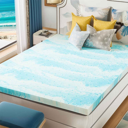 Sweetcrispy 3 Inch Twin XL Memory Foam Mattress Topper, Blue 🍁 All In One Marketplace Canada