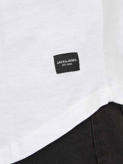 JACK & JONES Men's Long Line Fit T-Shirt JJENOA TEE SS Crew Neck NOOS White Medium 🍁 All In One Marketplace Canada
