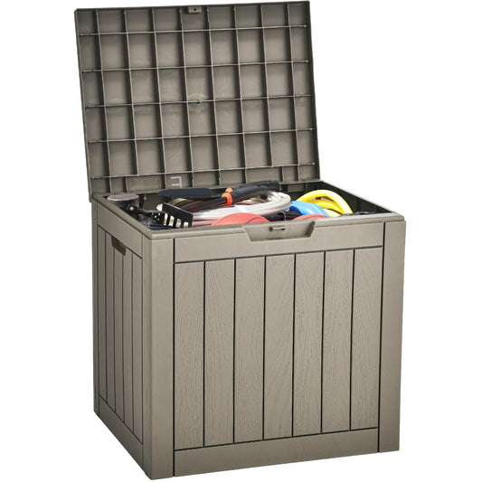 YITAHOME 31 Gallon Outdoor Storage Deck Box, Waterproof Resin Package Delivery and Storage Box with Lockable Lid for Patio Furniture Cushions, Pool Accessories, Garden Tools, Taupe 🍁 All In One Marketplace Canada