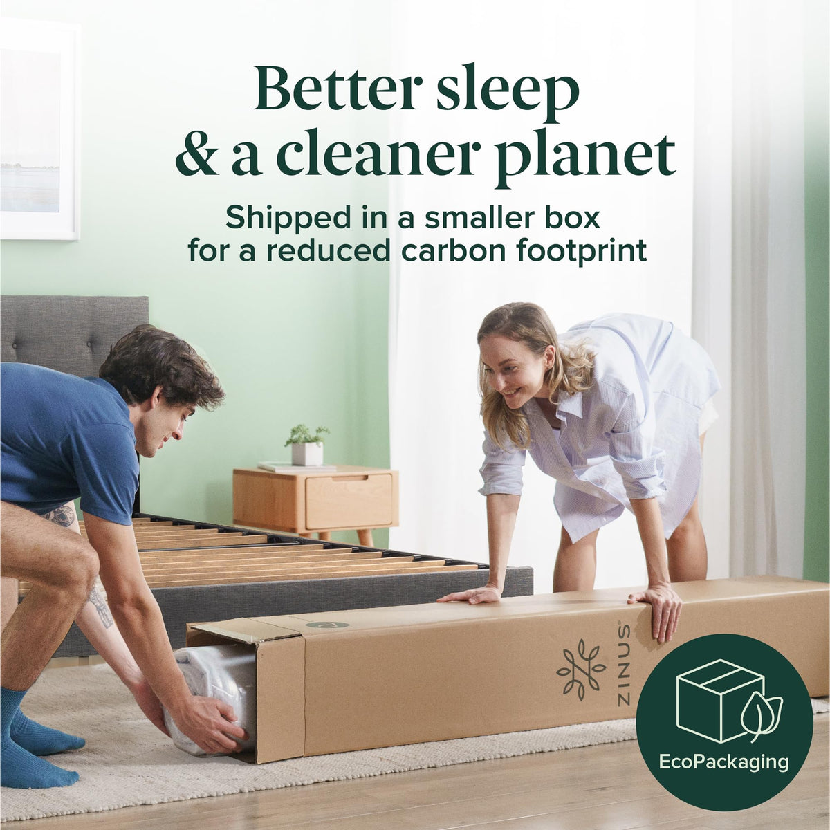 Zinus Twin Hybrid Mattress - 8 inch Foam & Spring, CertiPUR-US Certified, Pressure Relief, Mattress in a Box, 10-Year Warranty 🍁 All In One Marketplace Canada