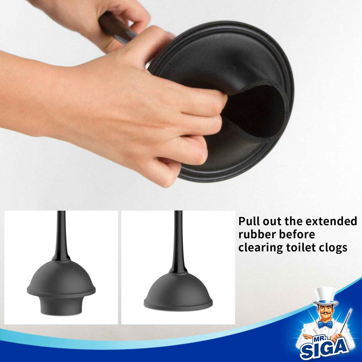 MR.SIGA Toilet Plunger and Bowl Brush Combo for Bathroom Cleaning, Black, 1 Set 🍁 All In One Marketplace Canada