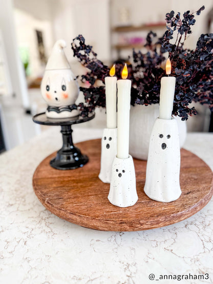 Mud Pie Ghost Vase, Medium Halloween Flower Vase for Fall Home Decor