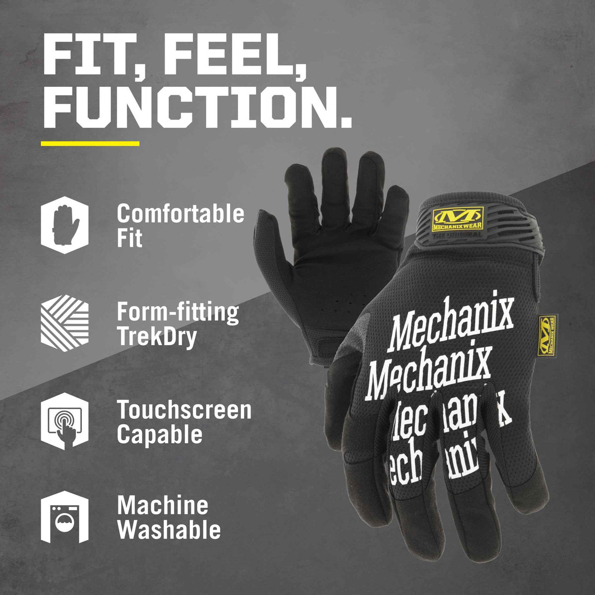 Mechanix Wear: The Original Work Glove with Secure Fit, Synthetic Leather Performance Gloves for Multi-purpose Use, Durable, Touchscreen Capable Safety Gloves for Men (Black, Large) 🍁 All In One Marketplace Canada
