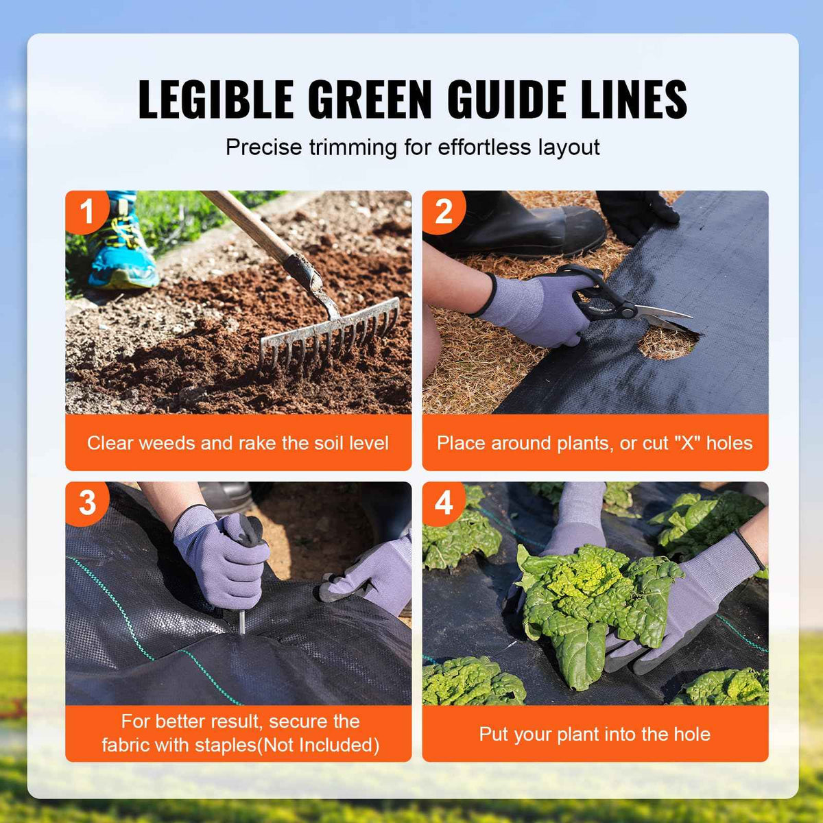 VEVOR Weed Barrier Landscape Fabric, 4*50FT Heavy Duty Garden Weed Fabric, Woven PP Weed Control Fabric, Driveway Fabric, Geotextile Fabric for Landscaping, Ground Cover, Weed Blocker Weed Mat, Black 🍁 All In One Marketplace Canada