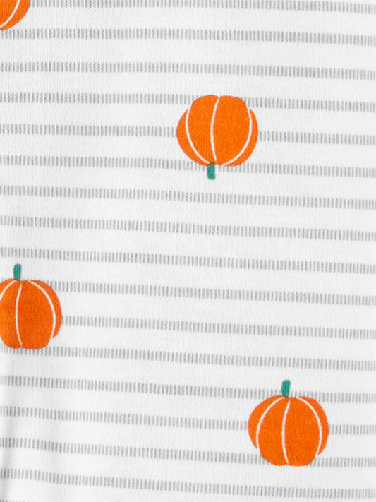 Simple Joys by Carter's Unisex Babies' Halloween Snap Cotton Footed Sleep and Play, Pack of 2, Skeleton/Halloween Pumpkin, 3-6 Months