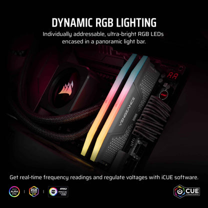 CORSAIR Vengeance RGB RS DDR5 RAM 32GB (2x16GB) Up to 6000MHz CL36-44-44-96 1.35V AMD Expo Intel XMP Computer Desktop Memory – Gray (CMG32GX5M2E6000Z36) 🍁 All In One Marketplace Canada