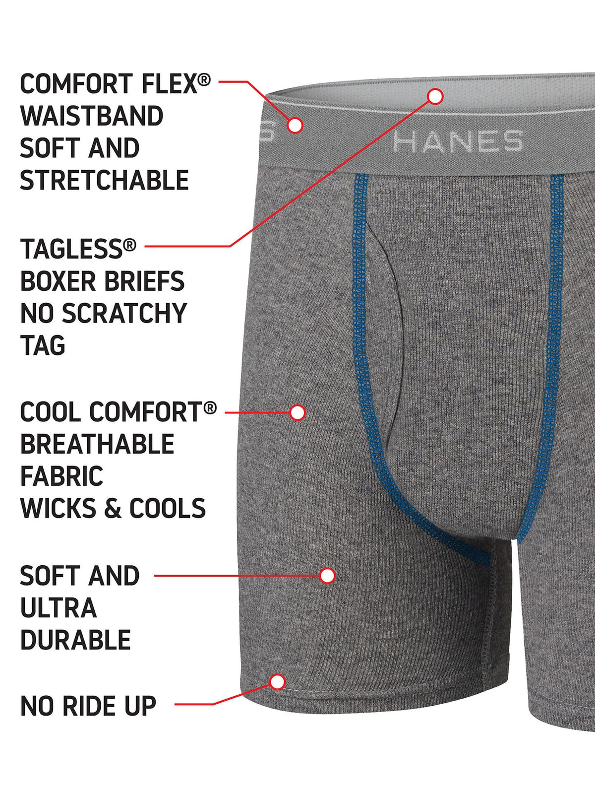 Hanes boys 5 Pack Breathable Boxer Briefs, Assorted, Medium US 🍁 All In One Marketplace Canada