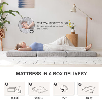 Tri-Fold Memory Foam Mattress, 4 inch Twin Folding Mattress 🍁 All In One Marketplace Canada