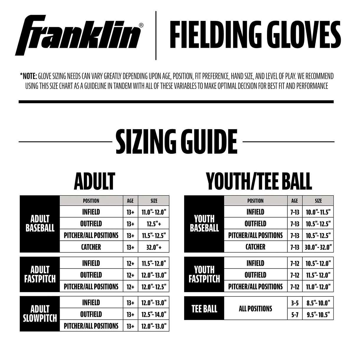 Franklin Sports Baseball and Softball Glove - Fieldmaster Adult + Youth Baseball Gloves - Mens + Womens Infield + Outfield Mitt - Right Hand Throw - 10.5" 🍁 All In One Marketplace Canada