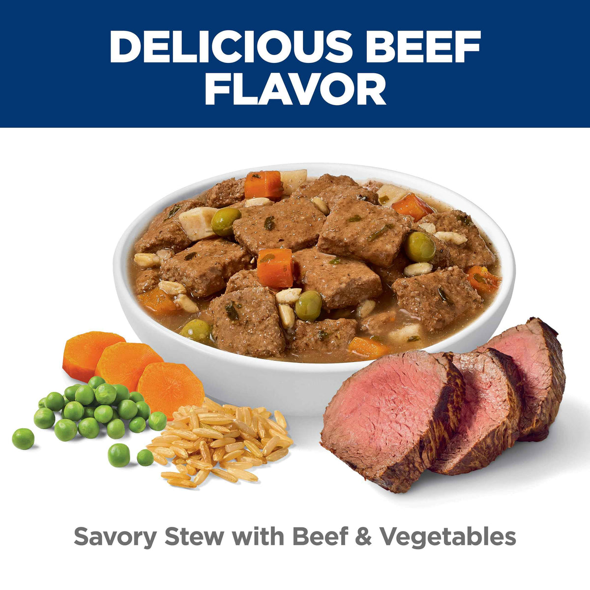 Hill's Science Diet Adult 7+, Senior Premium Nutrition, Wet Dog Food, Beef & Vegetables Stew, 12.8 oz Can, Case of 12 🍁 All In One Marketplace Canada