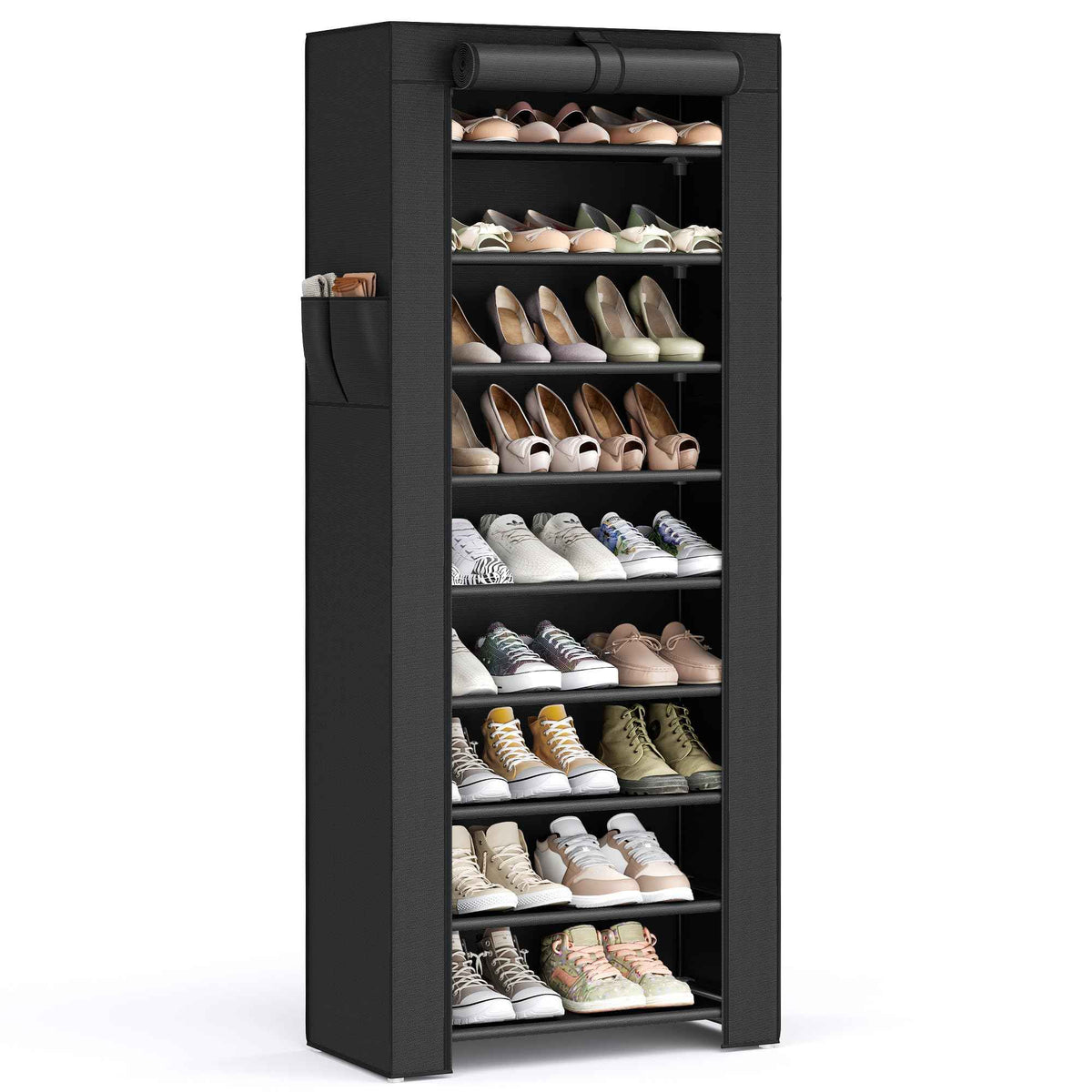 SONGMICS 10-Tier Shoe Rack, Shoe Storage Organizer Cabinet, Black URXJ10H01 🍁 All In One Marketplace Canada
