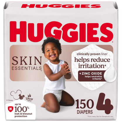 Huggies Size 4 Diapers, Skin Essentials Baby Diapers, Size 4 (22-37 lbs), 150 Count, Packaging May Vary 🍁 All In One Marketplace Canada