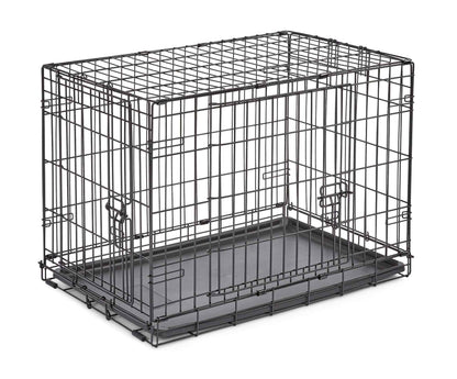MidWest Homes for Pets 30-Inch New World Crate for Medium Breeds, 21-40 lbs, Double Door Folding Dog Crate, Leak-Proof Tray & Secure Latches, Portable, Durable & Easy to Assemble 🍁 All In One Marketplace Canada