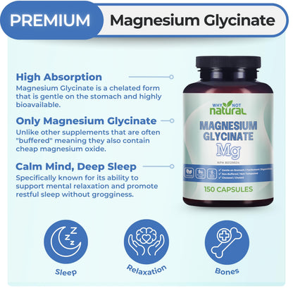Magnesium Glycinate Capsules Supplement - Vegan, No Filler - Supports Sleep and Relaxation 🍁 All In One Marketplace Canada