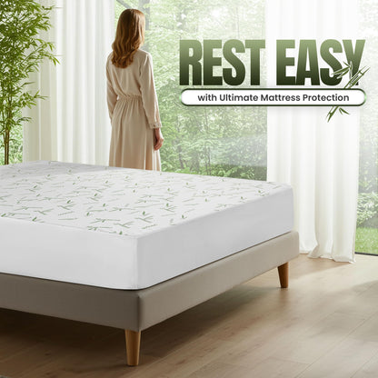 Utopia Bedding Waterproof Mattress Protector Full/Double Size, Bamboo Viscose Mattress Cover 200 GSM, Fits 15 Inches Deep, Breathable, Fitted Style with Stretchable Pockets 🍁 All In One Marketplace Canada